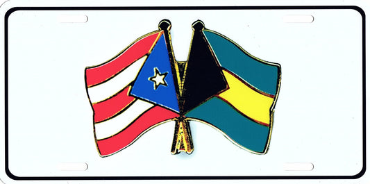 Puerto Rico And Bahamas Flag Pin Photo License Plate