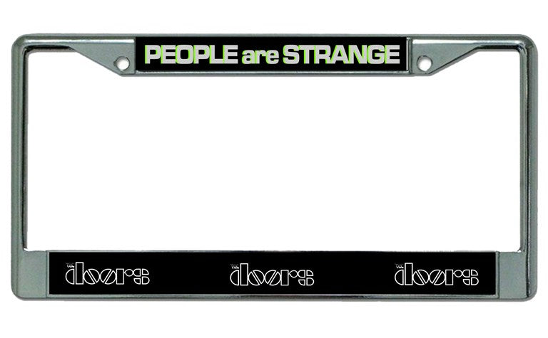 The Doors "People Are Strange" Chrome License Plate Frame