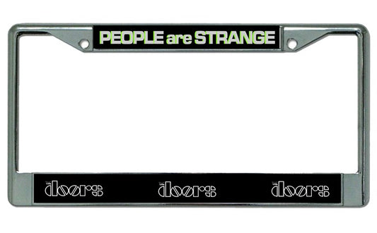 The Doors "People Are Strange" Chrome License Plate Frame