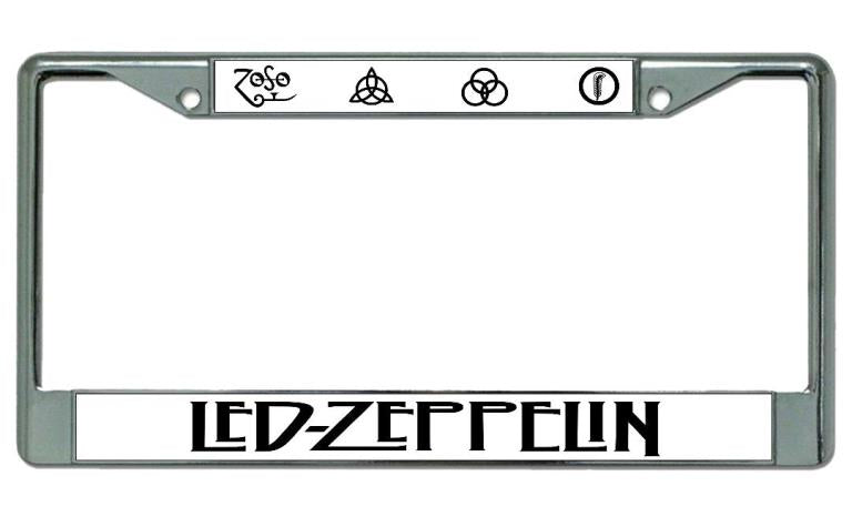 Led Zeppelin Logo Chrome License Plate Frame