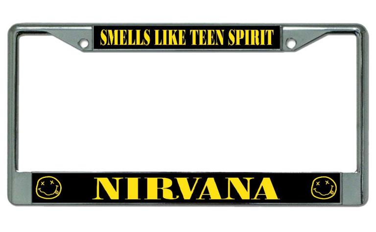 Nirvana "Smells Like Teen Spirit" Chrome License Plate Frame