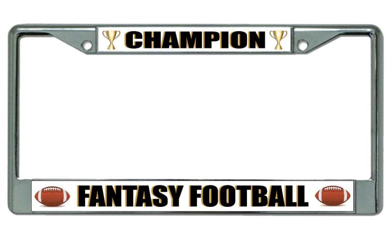 Fantasy Football Champion Chrome License Plate Frame