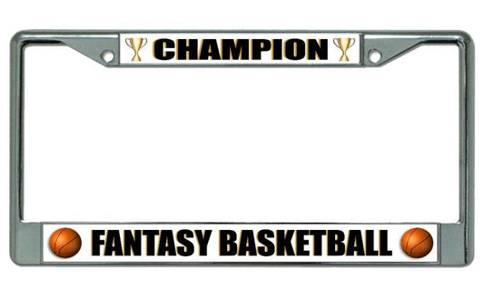 Fantasy Basketball Champion Chrome License Plate Frame