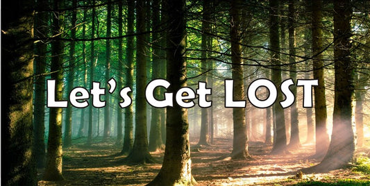 Lets Get Lost Forest Scene Photo License Plate