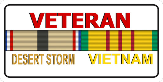 Desert Storm & Vietnam Veteran Photo License Plate