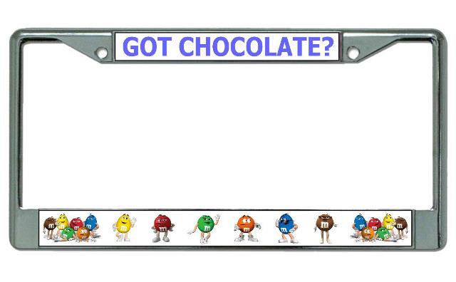 M & M's Got Chocolate Chrome License Plate Frame