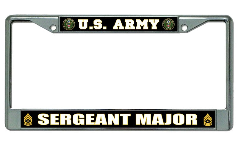 U.S. Army Sergeant Major Chrome License Plate Frame