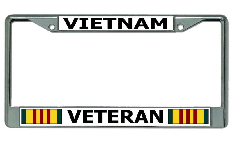 Vietnam Veteran Chrome License Plate Frame