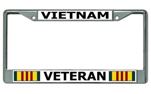 Vietnam Veteran Chrome License Plate Frame