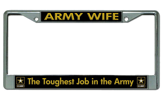 Army Wife Chrome License Plate Frame