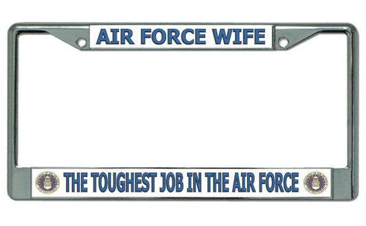 Air Force Wife Chrome License Plate Frame