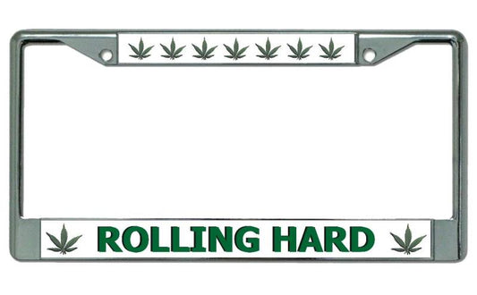 Rolling Hard Chrome License Plate Frame