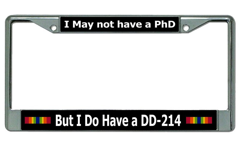 DD-214 Chrome License Plate Frame