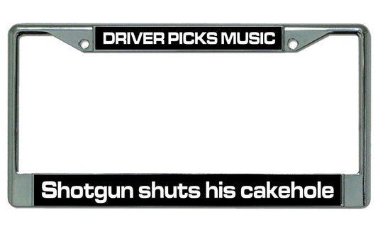 Driver Picks Music Chrome License Plate Frame