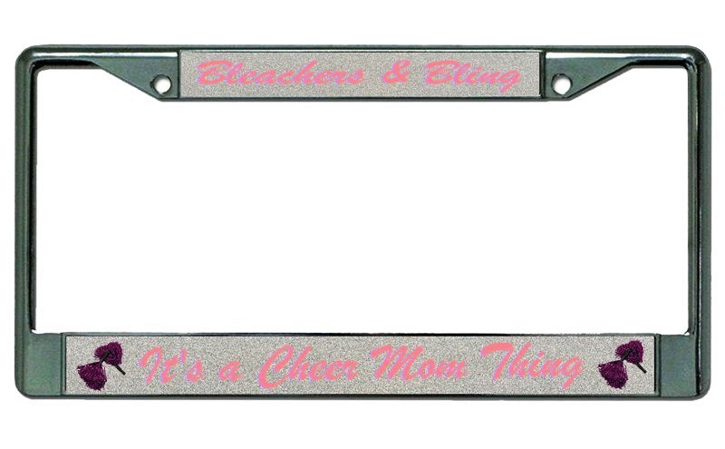 It's A Cheer Mom Thing Chrome License Plate Frame