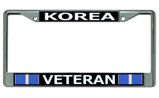 Korea Veteran Chrome License Plate Frame