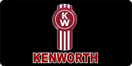 Kenworth Logo On Black Photo License Plate