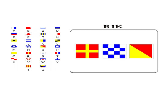 Nautical Signal Flags On White Photo License Plate