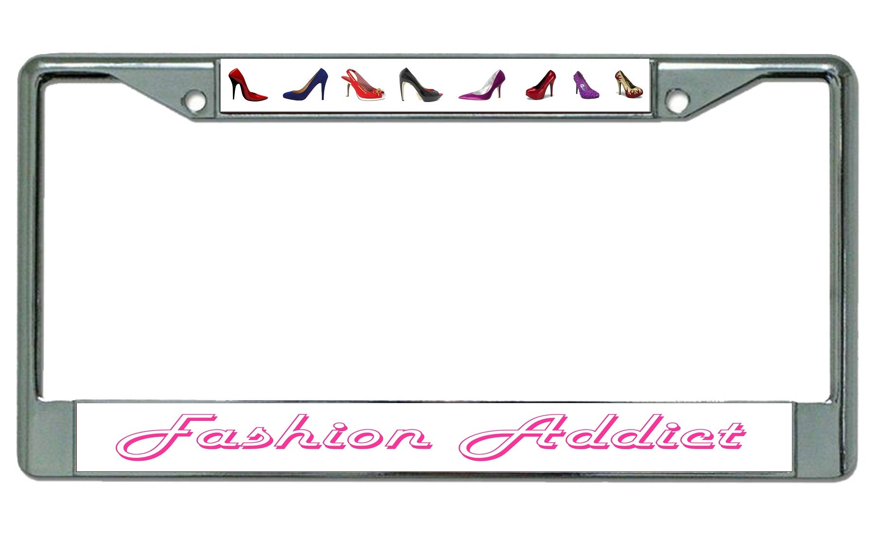 Fashion Addict Chrome License Plate Frame