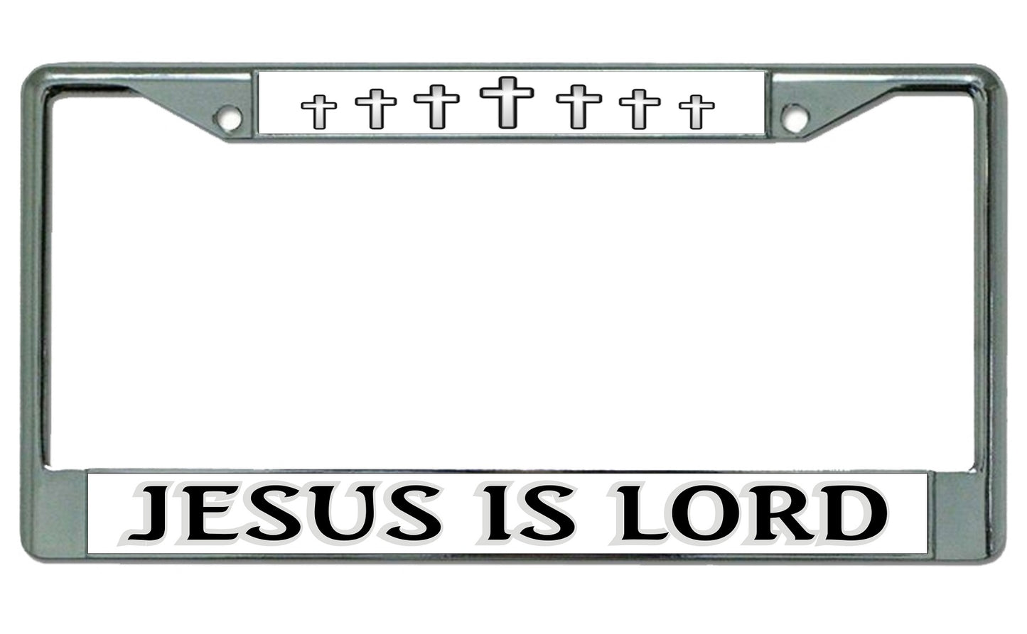 Jesus Is Lord Chrome License Plate Frame