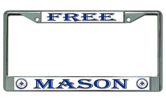 Free Mason Chrome License Plate Frame