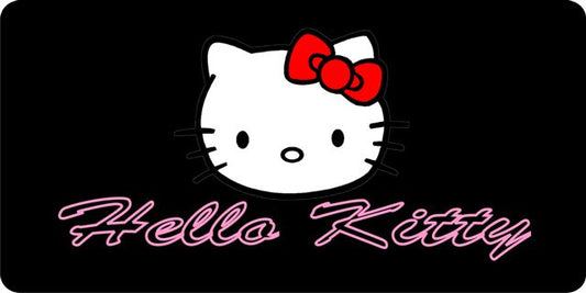 Hello Kitty On Black License Plate