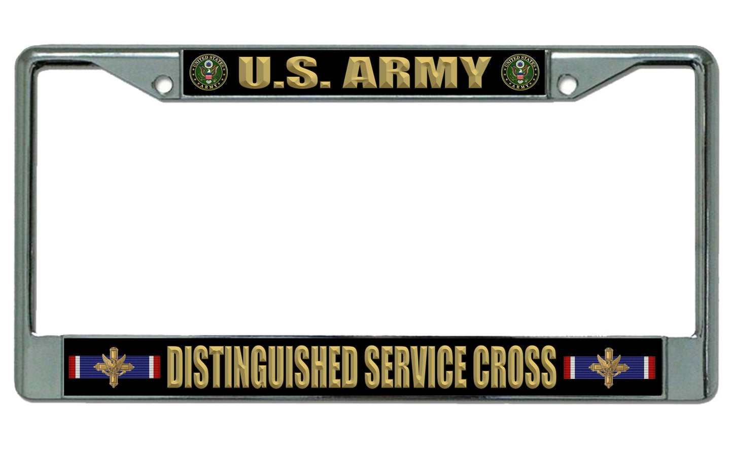 U.S. Army Distinguished Service Cross Chrome License Plate Frame