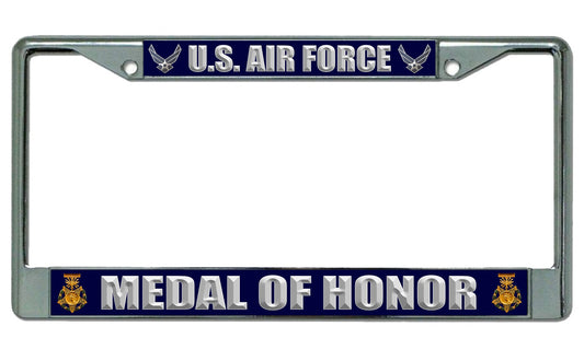 U.S. Air Force Medal Of Honor Chrome License Plate Frame