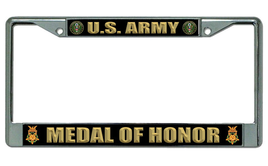 U.S. Army Medal Of Honor Chrome License Plate Frame