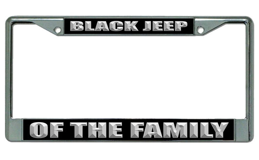 Black Jeep Of The Family Chrome License Plate Frame