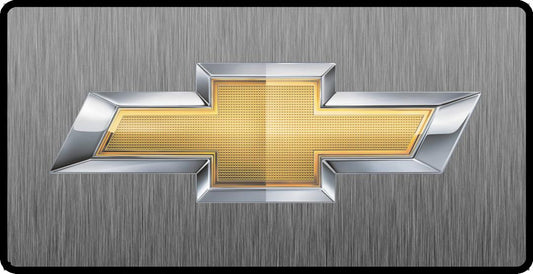 Chevrolet Bowtie Logo 3D Look Flat Photo License Plate