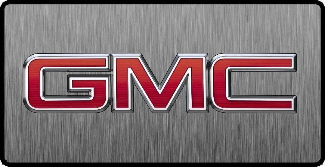 GMC Red Logo 3D Look Flat Photo License Plate