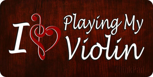 I Heart Playing My Violin Photo License Plate