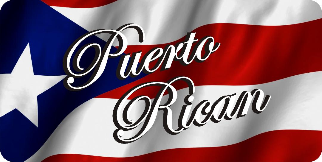 Puerto Rican Script On Cuban Flag Photo License Plate – Auto License ...