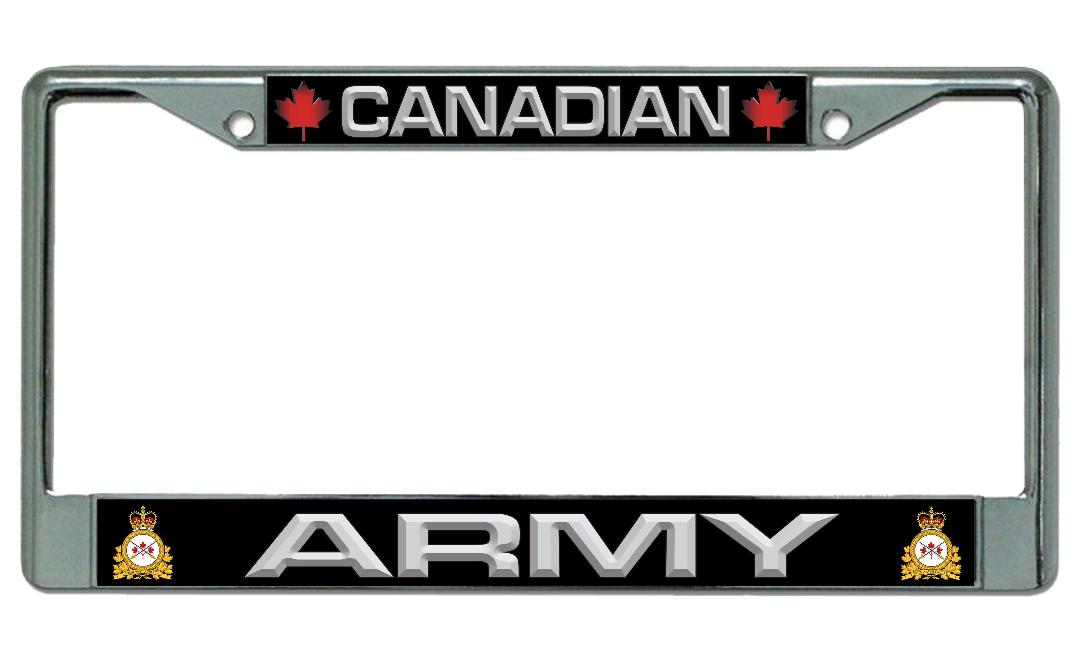 Canadian Army Chrome License Plate Frame