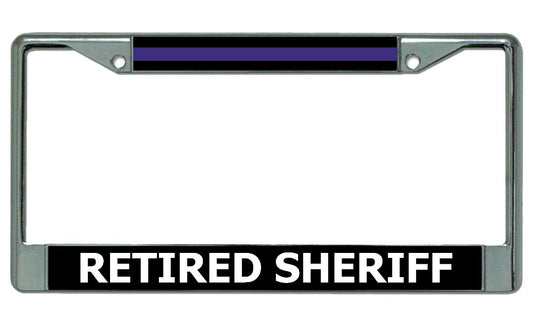 Retired Sheriff Chrome License Plate Frame