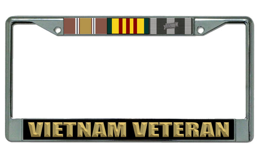 Vietnam Veteran Chrome License Plate Frame