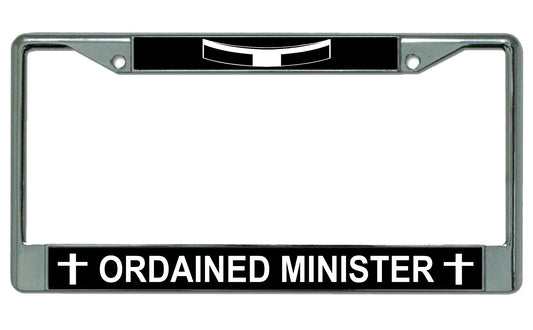 Ordained Minister Chrome License Plate Frame