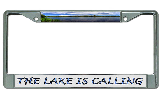 The Lake Is Calling Chrome License Plate Frame