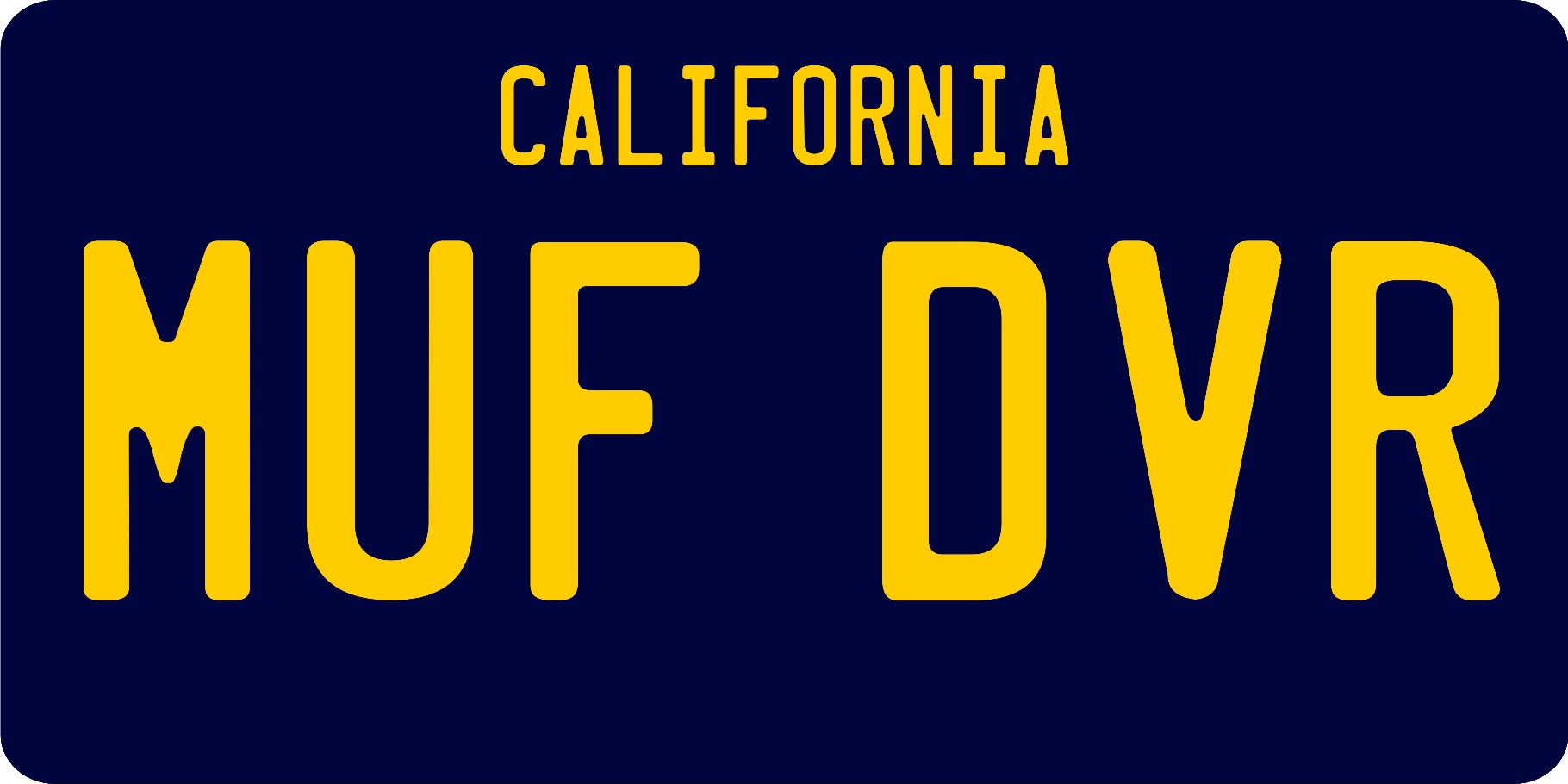 MUF DVR California Replica Photo License Plate