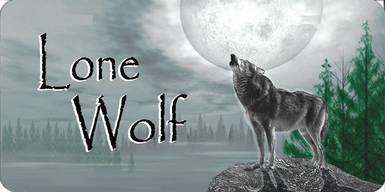 Lone Wolf Howling Photo License Plate