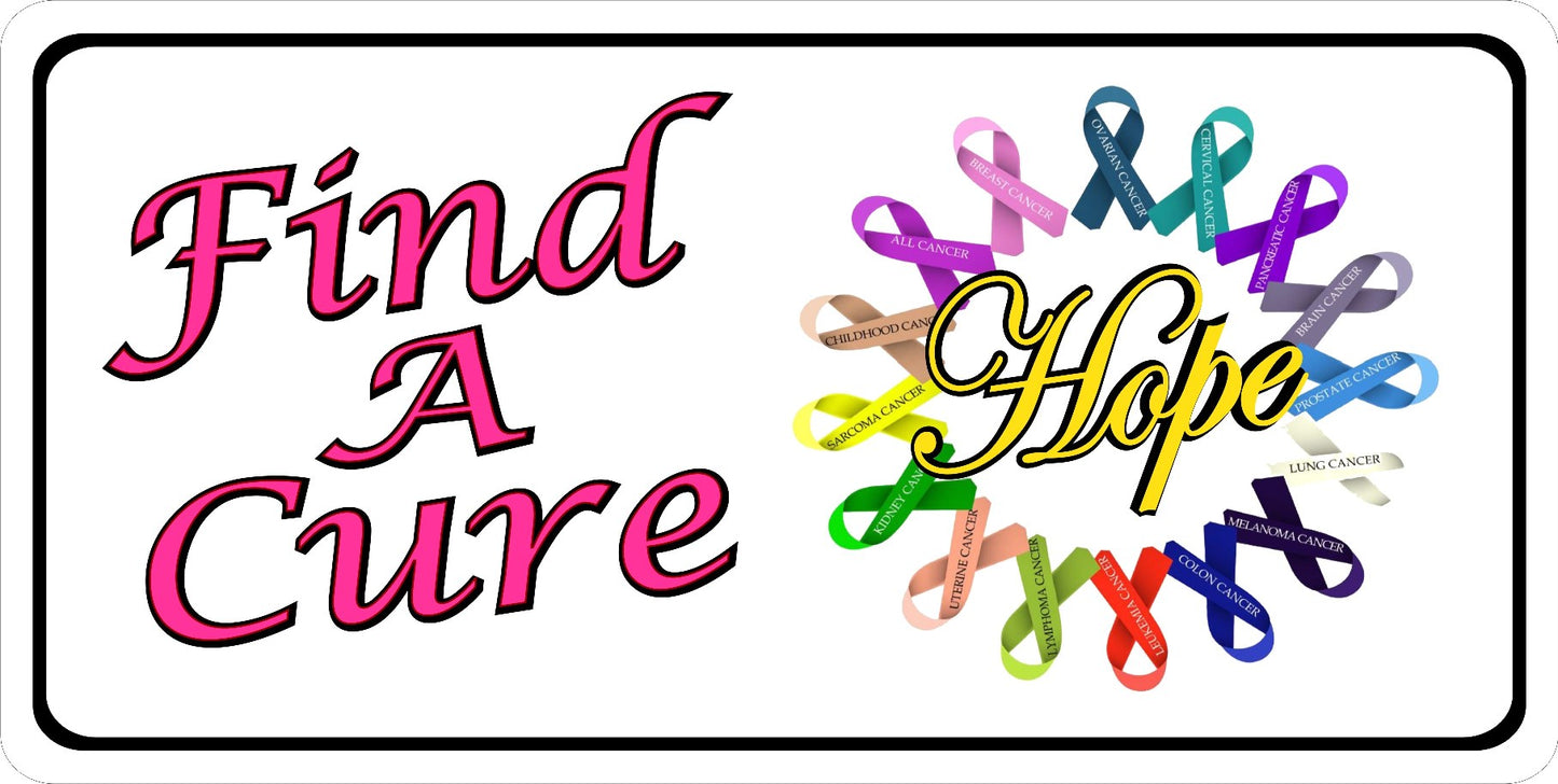 Find A Cure Multi Ribbon Photo License Plate