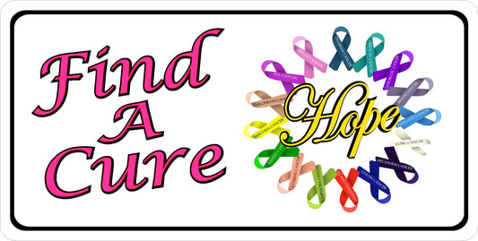 Find A Cure Multi Ribbon Photo License Plate