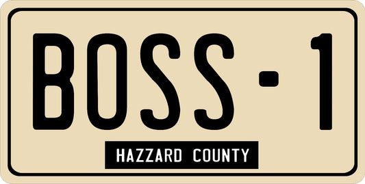 Boss-1 Hazzard County Photo License Plate