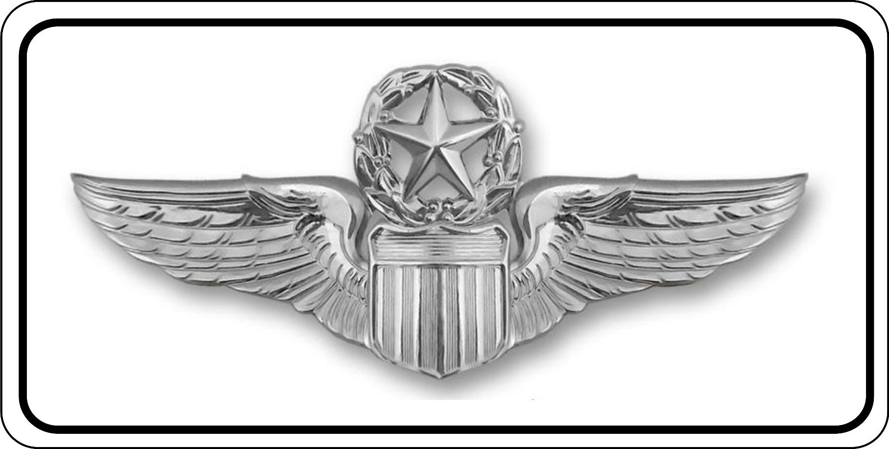 Air Force Command Pilot Chrome Insignia Photo License Plate