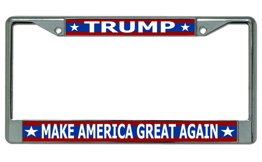 Trump Make America Great Again Chrome License Plate Frame