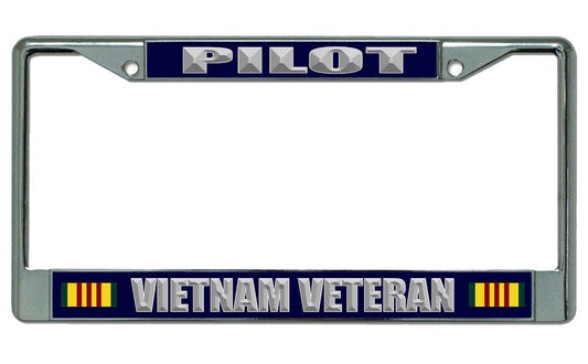 Pilot Vietnam Veteran Chrome License Plate Frame