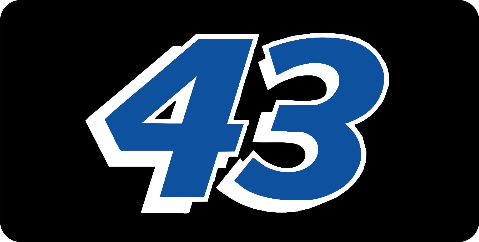 Nascar Racing #43 Blue Photo License Plate