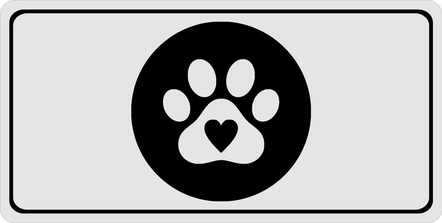 Dog Paw Heart Photo License Plate