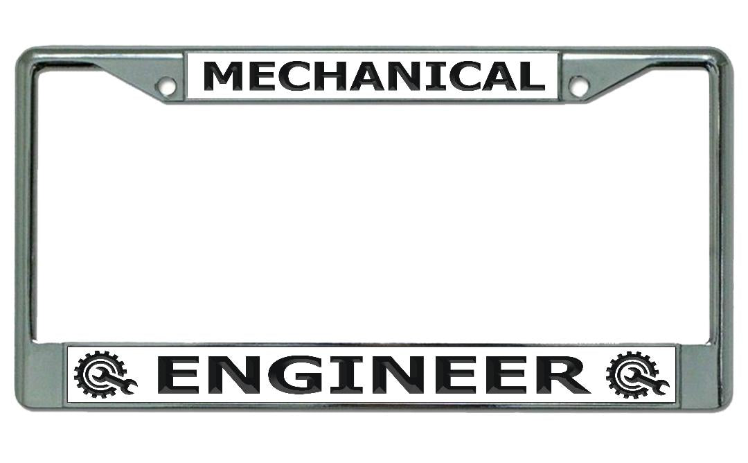 Mechanical Engineer Chrome License Plate Frame